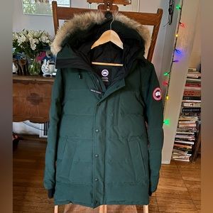 Canada Goose Men’s Carson Parka Heritage Coat in Forest Green, Size S, Winter